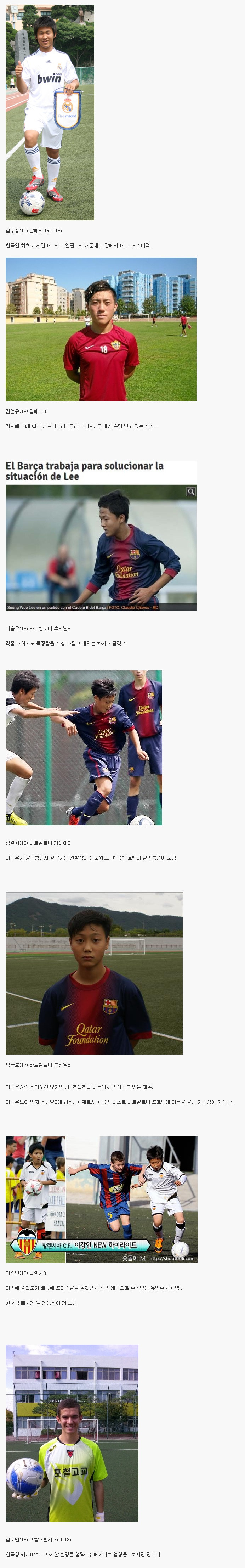 한국 축구미래 유망자들