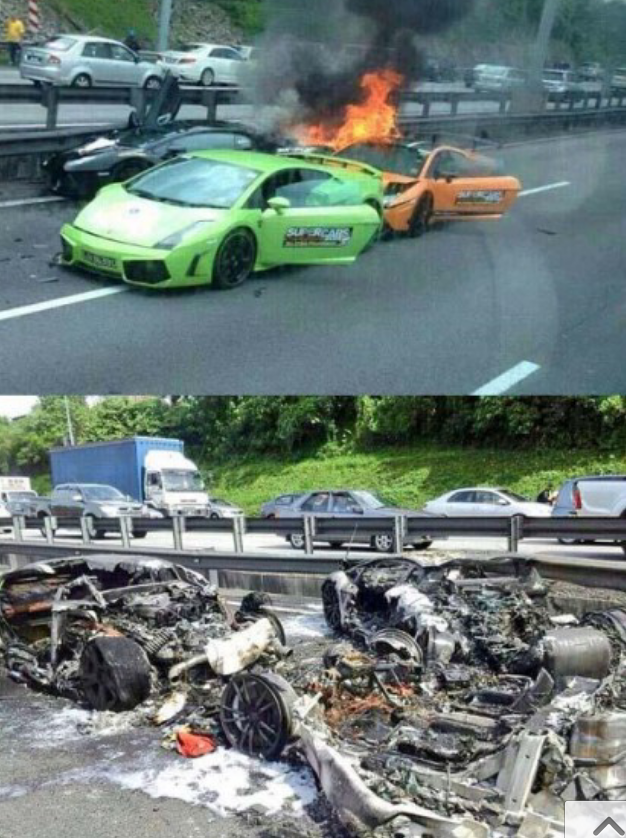 람보르기니 3대 동시 충돌