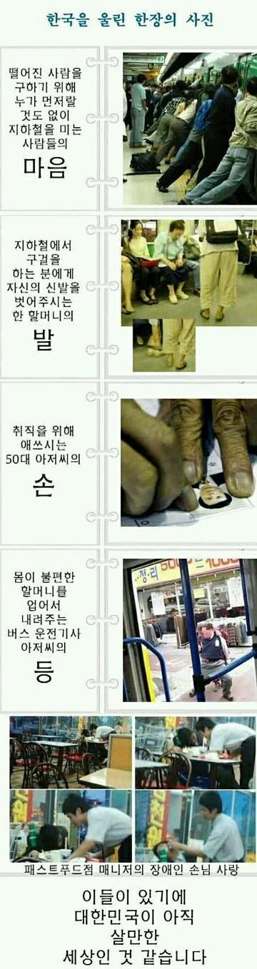 한국을 울린 사진들..