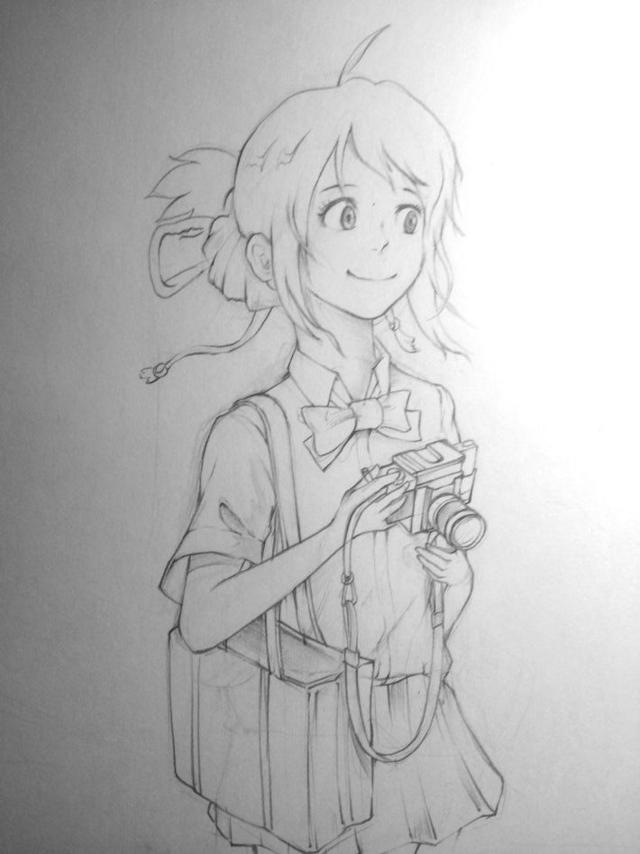 너의이름은 미츠하를 그려봤어요!