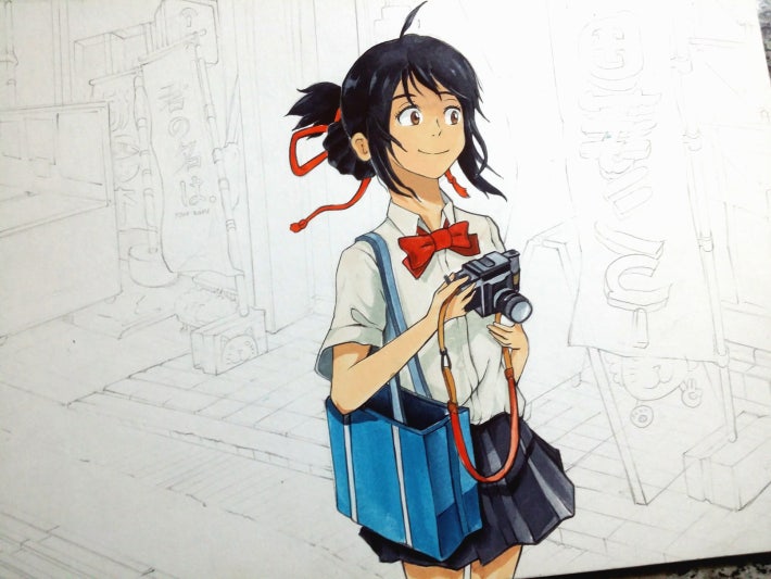 너의이름은 미츠하를 그려봤어요!