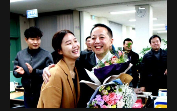 위암 투병 경찰관의 퇴임식