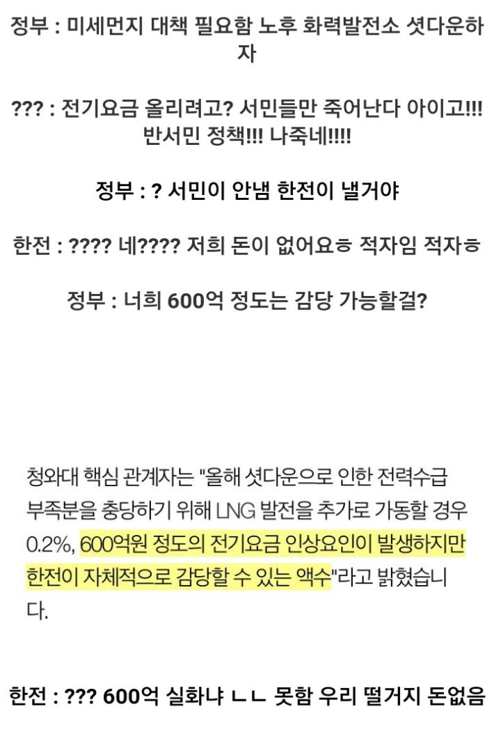 털리는 한국전력 근황