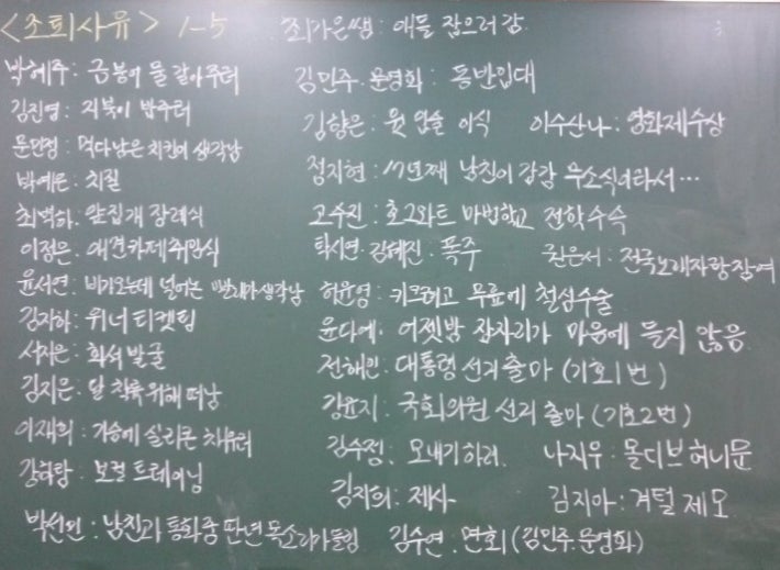 여고생들 조퇴사유