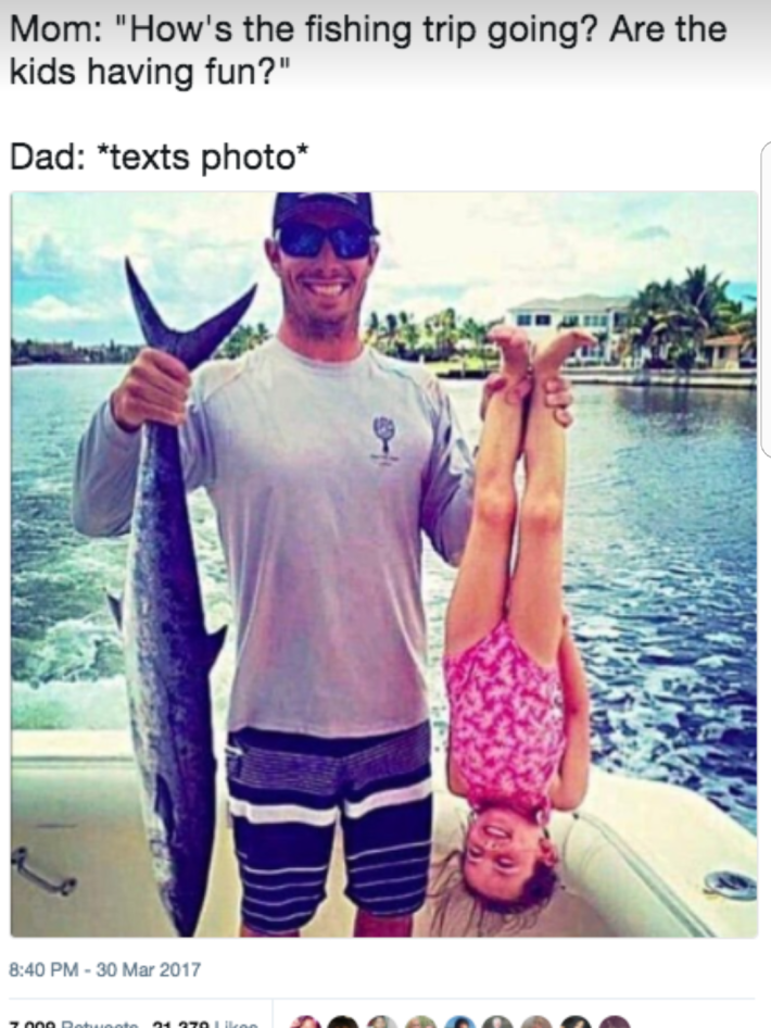 남편이 아이들을 데리고  낚시를 갔다