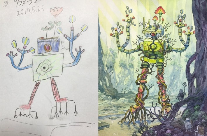 아들 그림을 승화시켜주는 아빠