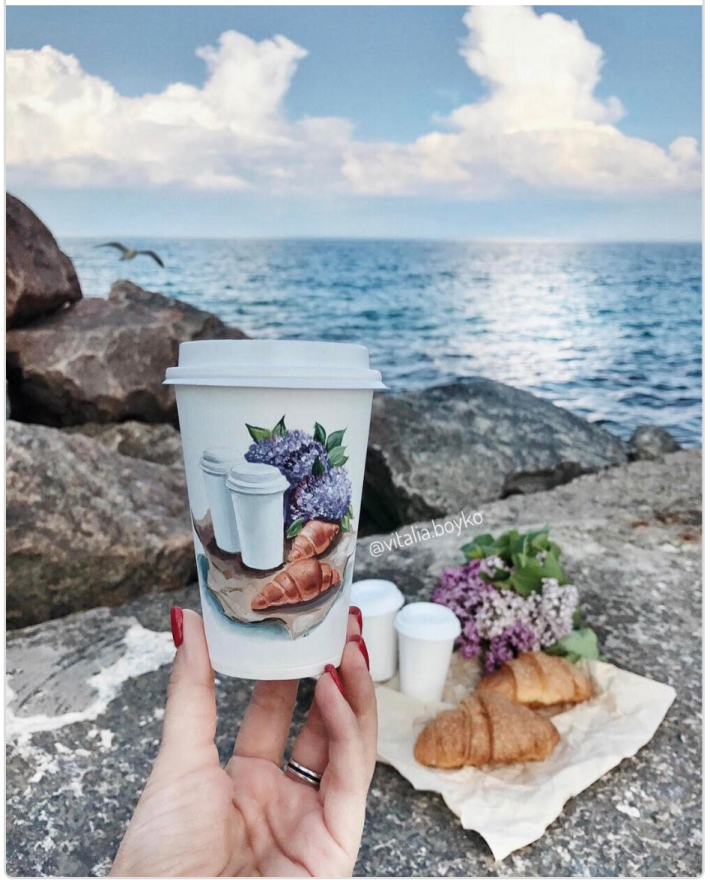 종이컵 그림 예술