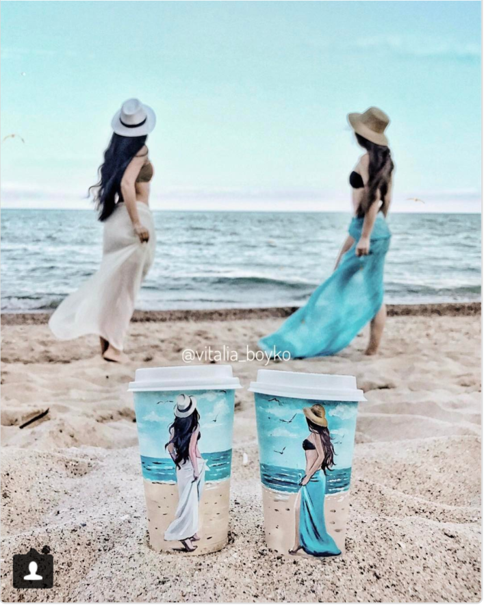 종이컵 그림 예술