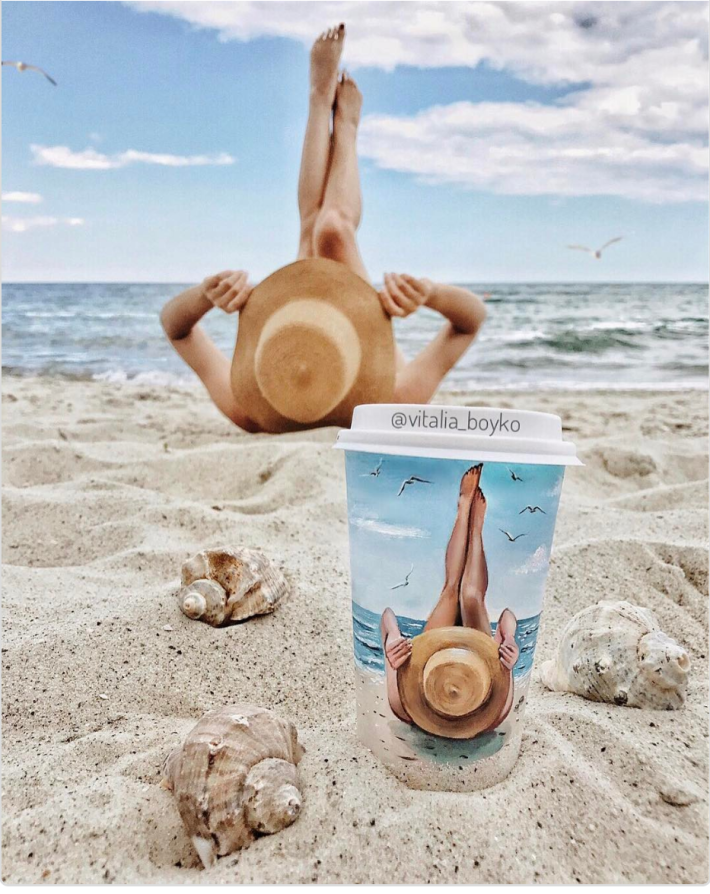 종이컵 그림 예술