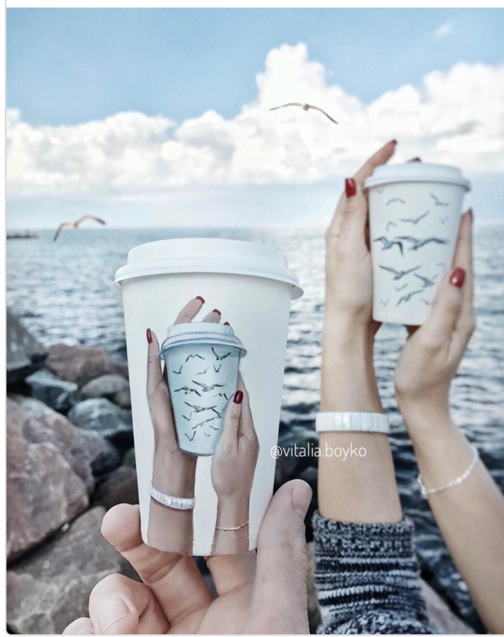 종이컵 그림 예술