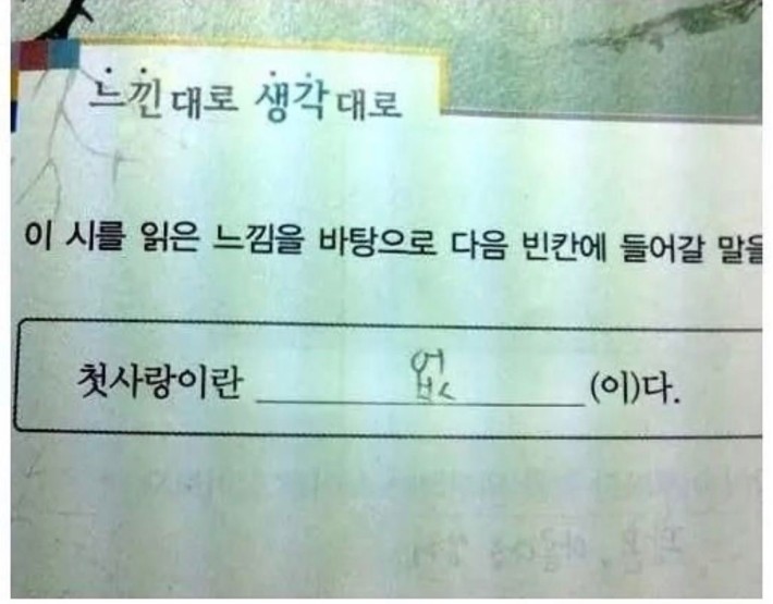 느낀대로의 생각을 쓰시오