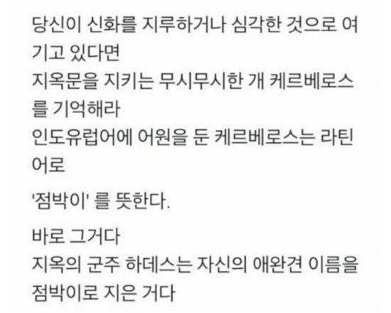 케르베로스 뜻이 그거였냐고